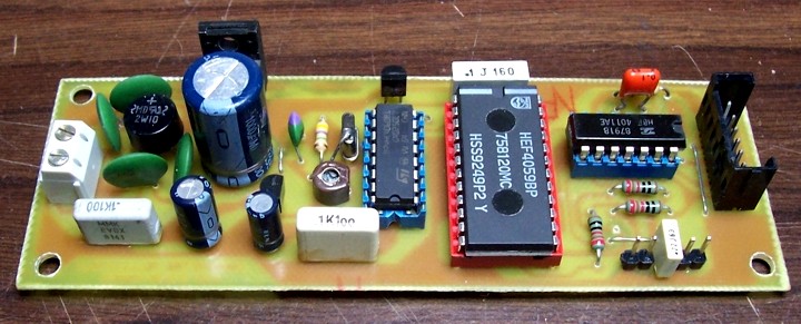 1/1000 Stopwatch: board of Power Supply and Timebase section