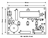 PIC 1000 Stopwatch - PCB Dimensions