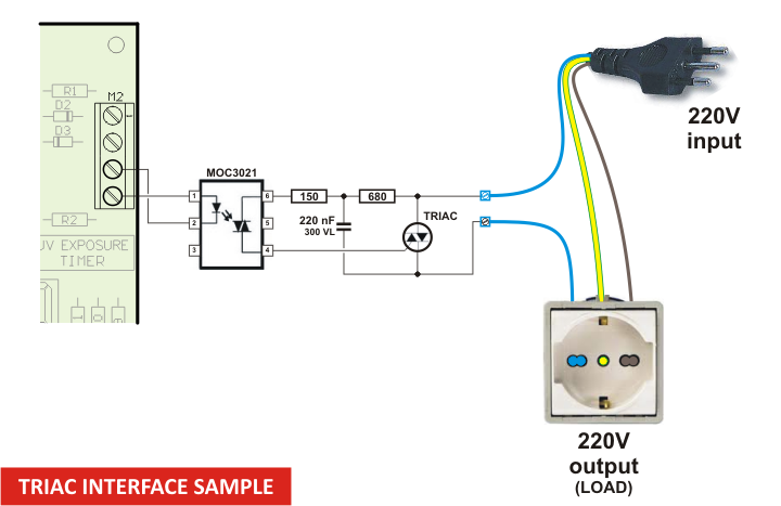 Programmable Timer for UV Exposure Box - Interface with Triac and Photocoupler